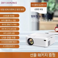 빔프로젝터 업소용 프로젝터 회의용 강의용 미니빔 캠핑용 사무실 교육용 풀HD, 표준 규격, a. 5G 플래그십 버전