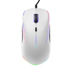 COX 3360 프리맨 RGB LED 게이밍 유선 마우스, CM500M, 화이트