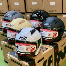 NHK N-1 Elite 短押尾 素色 最高CP值 功能性3/4安全帽 超通風 實體店現貨, 亮白,L, 1個