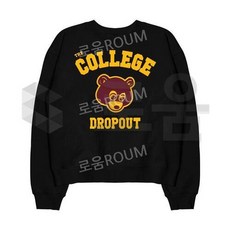 칸예 COLLEGE DROPOUT 가을 겨울 프린트 긴소매 티셔츠 유니섹스 맨투맨