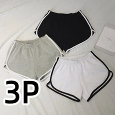 투니스 여성 루즈핏 A라인 옆트임 반바지 3개입