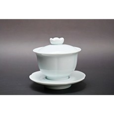 自在坊茶具 影青瓷蓮花蓋碗175ml 三才蓋碗 禪風古韻 白瓷功夫茶碗 敬茶碗, 影青瓷-蓮花蓋碗175ml, 1個