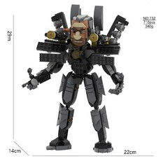 캐릭터 조립 프라모델 스키비디토일렛 장식품, 732 업그레이드  강력한 GMAN 로봇