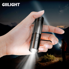 Giilight 충전식 led 손전등 방수랜턴 미니 초강력 후레쉬, 1개, 블랙