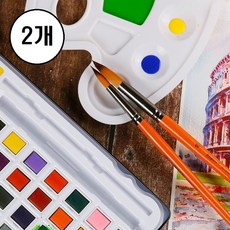 학교 미술 수채화붓 미술붓 둥근붓, 2개, 16호