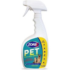 조브스 펫 얼룩 및 냄새 제거제 128 FL Oz 카펫 가구 개 고양이 소변용 이중 작용 솔루션, 24 Fl Oz