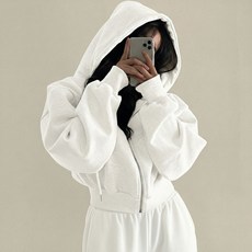 여성 크롭 후드집업 오버핏 데일리 루즈핏 데일리 캐주얼 집업 봄 가을 아우터