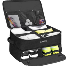 차량용 트렁크 정리함 휴대용 수납용 캠핑 자동차 트렁크 수납함 용품 다용도 가방 소품, 블랙