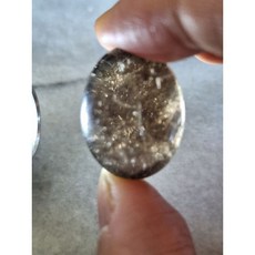 煙晶煙阿賽彩虹橢圓球紙鎮，獨特礦石紋理，穩定紙張，提升空間質感, 1個