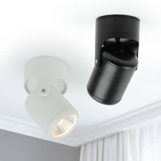 알라딘라이팅 LED 4인치 COB 원통 직부등 10W 각도조절 핀조명, 하이4인치 (블랙) 전구색(노란빛), 1개