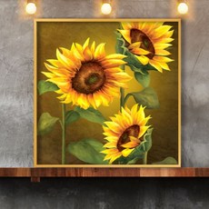해바라기 그림액자 풍수그림 돈들어오는 50goldAL5 해바라기 해바라기그림 부자되는그림 풍수인테리어 풍수그림, 1개