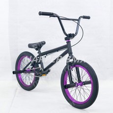 묘기자전거 스턴트 미니벨로 bmx 입문용 초보용, A.보라색(휠)-검은색(프레임), 1개, 125cm