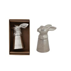 Creative Co-Op Rabbit Head 칵테일 지거 크래프트 박스 니켈 마감