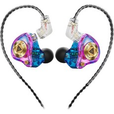 유선 게이밍 헤드폰 IEM 이어폰 1DD 포함 QKZ ENZO 인이어 모니터 하이파이 이어버드 베이스 사운드 11mm 다이내믹 드라이버 탑재 영상 음악 게임용 회색 307592, Detachable Cable, PURPLE, 어두운 보라색
