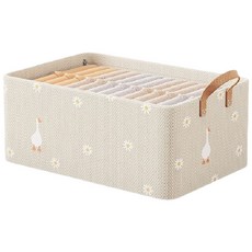 陽離子收納盒 衣物收納盒 帶鋼架 衣櫃收納 衣服收納盒 內衣收納, 米色, 1個