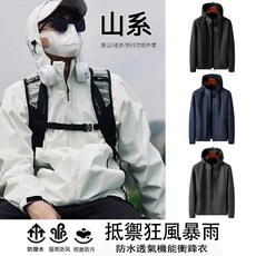 LARGE STORE 薄款連帽防風防水衝鋒衣 男生外套 情侶外套 連帽外套 防風外套 衝鋒外套 風衣外套