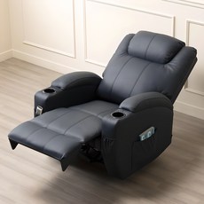 [쿠팡단독 8000원 즉시할인쿠폰] 에보니아 이오 1인용 전동리클라이너 컵홀더형 에어레더, 다크블루