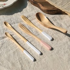 끈이스토어 내츄럴 우드 커트러리 홈카페용품 미니수저, 일시품절