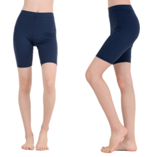 국내산 여자 워터레깅스 아쿠아 래쉬가드 반바지 여름 4부, L, 네이비