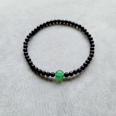 마음의 평온 아벤츄린 오닉스 천연 원석 비즈팔찌