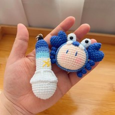 왕준개굿즈 키링 마이크 꽃게 열쇠고리 장식품 펜던트, 1개