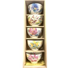 小老闆萬國商舖 日本製花水彩餐飯碗 附木盒 送禮自用, 1個