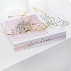 로에드 티아라 생일어깨띠 미스코리아띠 왕관 생일머리띠 웨딩 토퍼, 1개, 크리스탈왕관(실버)