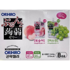 [당일배송] 코스트코 오리히로 푸룬토 곤약젤리 복숭아맛 샤인머스캣맛 1.04kg, 130g, 2세트
