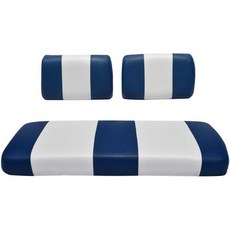 야마하 G-2/G-9 골프카트용 시트 커버 교체 - 전면 벤치 프리미엄 마린 비닐 5개 패널 스티칭 스테이플로 고정하는 설치 방식 투톤 골프카트 화이트, 파랑 & 흰색