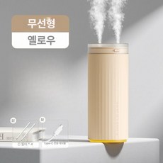 픽온 탁상용가습기 미니 무선 유선 USB 충전식 휴대용 사무실 책상용 차량용 가정용, 옐로우(무선), 기본 모델명/품번