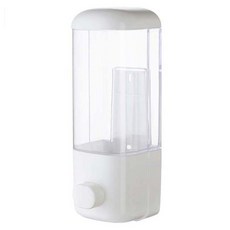 壁掛式給皂器 500ML - 浴室收納、按壓式洗手乳/沐浴乳分配器, 白色, 1個