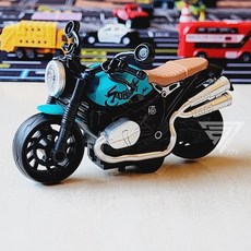 【台灣出貨】慣性重機摩托車玩具，哈雷機車模型，Q版兒童機車玩具，三色可選, 藍色, 1個