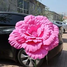 자이언트플라워 웨딩 배경 디스플레이 거대한 벨벳 모란 꽃 홈 창 쇼 장식 사진 소품 시뮬레이션 장미 플, 05 rose red_02 40cm, 1개