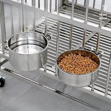 걸이형 대형견 밥그릇 스텐 애견 벽걸이 개 거치대 물그릇, 1개, 대형견용 직경 24cm(특대형)