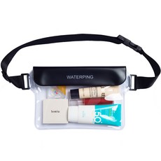 Water Ping果凍果凍透明防水包腰包型包型, 腰包型（黑色）, 1個