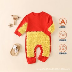 DFMEI 嬰兒爬行服春秋冬寶寶拖地爬爬服新生兒拖把俠擦地板防髒連體衣