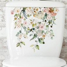 화장실 벽면 장식 스티커 인테리어 꽃무늬 방수 변기 데코 포인트, B형