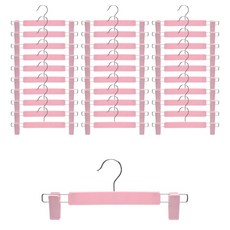 아워리빙 파스텔 논슬립 회전형 치마 바지걸이, 핑크, 30개