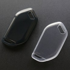 (1+1)라임리빙 기아 호환 차키케이스 자동차 키케이스 투명, 클리어 화이트+블랙, 기아-02