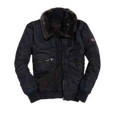 Superdry 飛行夾克 MA1 復古深藍 可拆毛領, 1個