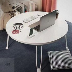 거실사이드테이블 원형 좌식 테이블, 화이트