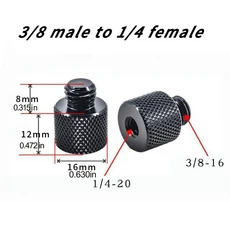 알루미늄 합금 3/8 m8 m10 M ~ 1/4 변환 너트 프로젝터 브래킷 어댑터 볼 헤드 카메라 삼각대 사진, 02 4pcs, 06 Black 3 8 to 1 4