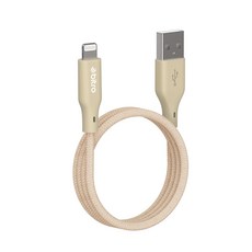 bitro USB A To Lightning PD編織充電線 120CM 3A 適用iPhone14 台灣製造, 奶茶杏, 1個