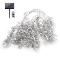 太陽能瀑布燈串 500公分256燈 窗簾燈 冰條燈 太陽能冰條燈 聖誕裝飾 瀑布燈 LED燈串 太陽能燈串, 1件, 5米256燈【暖白】, 瀑布燈串