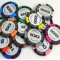 이뽀나몰 굿이지 고급형 카지노칩 숫자칩 홀덤칩 포커칩, 긋이즈숫자500, 10개