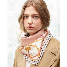 닥스 ACC [실크100]핑크 체인프린트 실크 사각스카프 DCSC2E142P2 389422