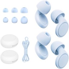 수면용 이어플러그 2쌍 소음 감소용 소프트 풀 실리콘 25dB 콘서트용 재사용 가능한 청력 보호 포커스 민감도 SML로 된 8가지 이어팁 - 보라색, Blue, 1개