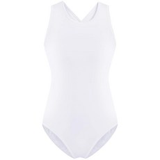 XiaoMoSha 여아용 체조 레오타드 할로우 백 댄스 발레 의상 민소매 유니타드 탱크 바디수트 만 414세 아동용 화이트. 78세 285918, 7~8세, 화이트