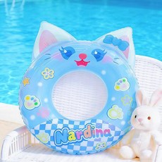 兒童游泳圈 卡通動物造型 加大加厚 戲水玩具, 1個, 藍色, 60#