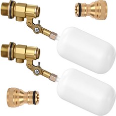 2팩 플로트 밸브 12인치 황동 키트12인치 호스 멘더 2개 포함 물탱크 및 동물 급수기용 완비 세트 누수 방지 DIY 농부를 위한 간편한 설치 가정용 수경 재배